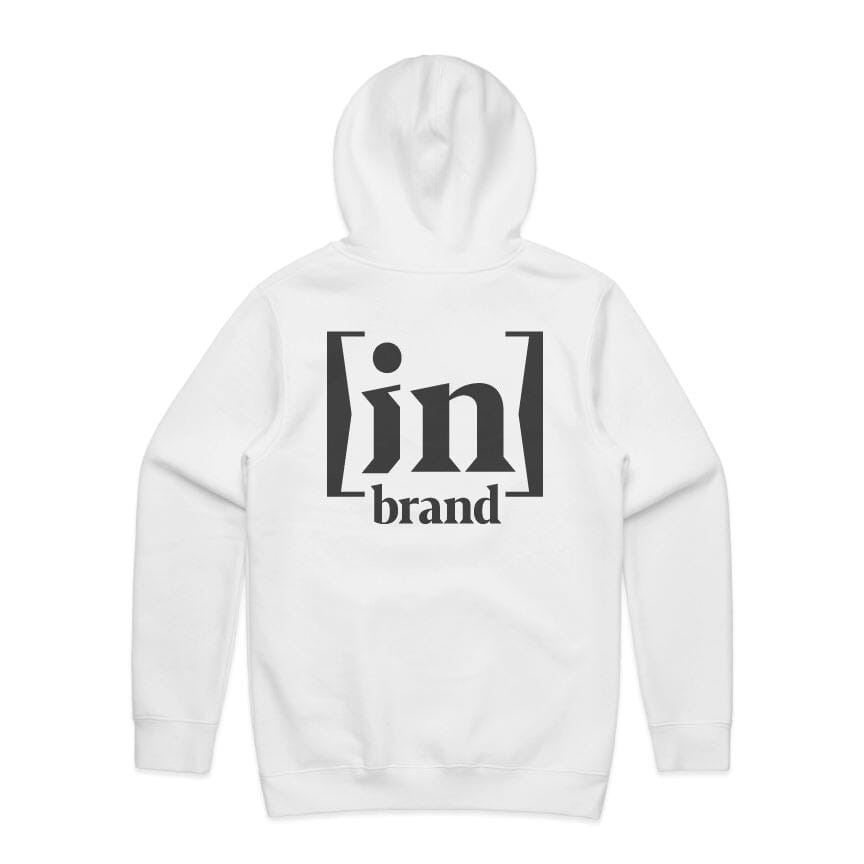 in Brand - Black & White Hoodie - Back - White