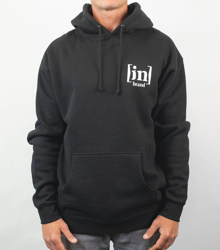 in Brand - Black & White Hoodie - Front - Black - Model