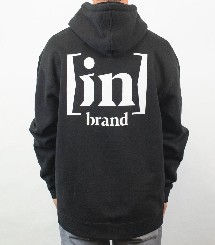 in Brand - Black & White Hoodie - Back - Black - Model