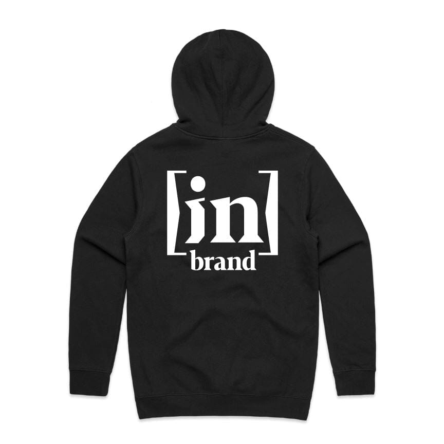 in Brand - Black & White Hoodie - Back - Black